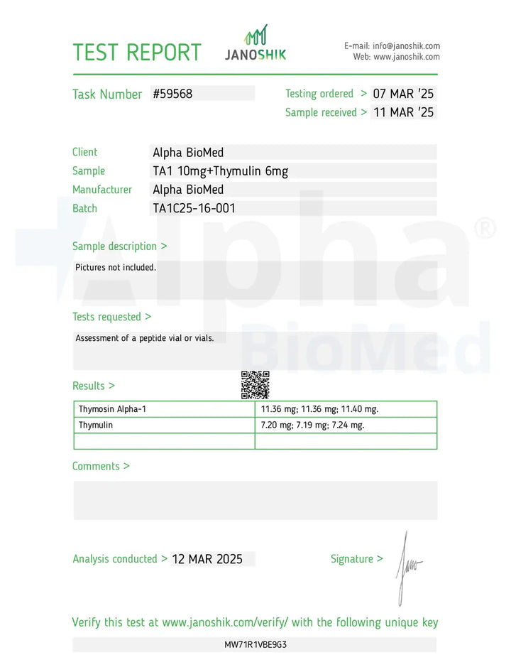 Thymosin Alpha 1 (TA1) Complex Thymulin (10mg/6.4mg)